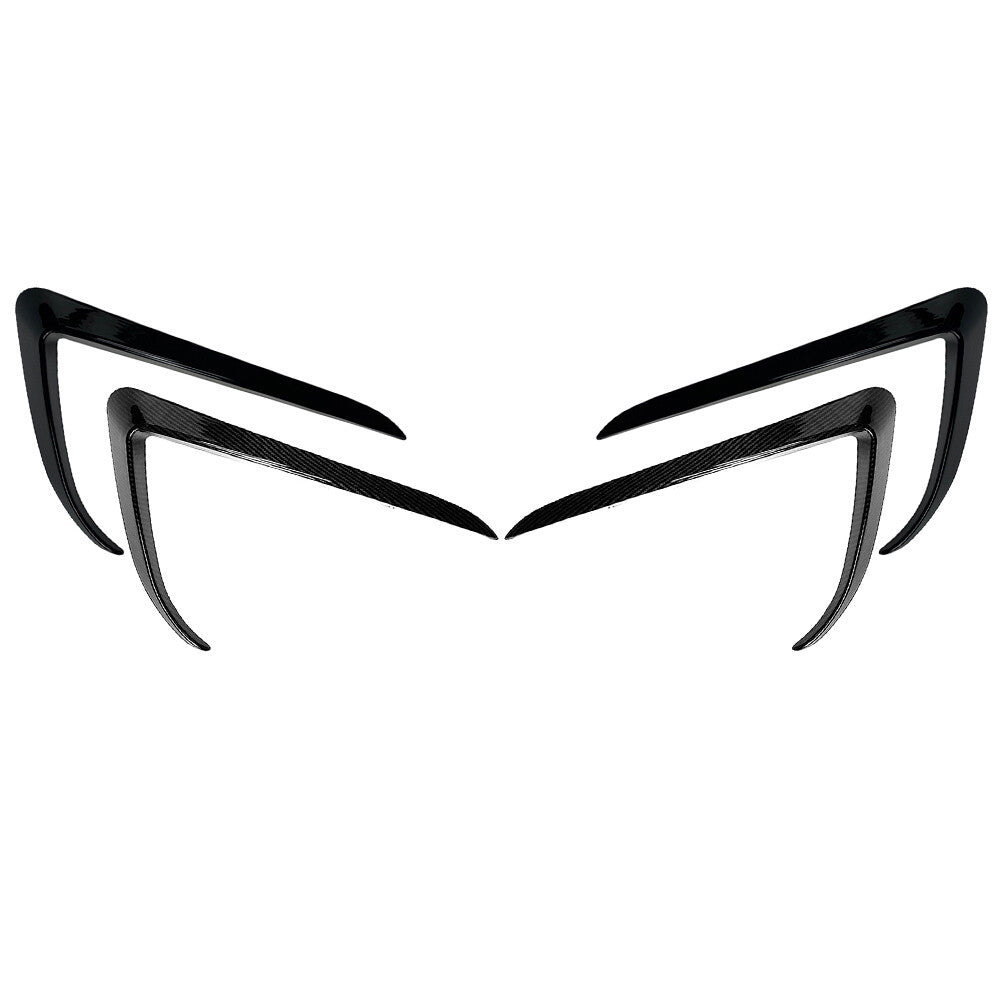 Carbon Fiber Car Front Fog Light Lamp Eyebrow Cover Trim for Tesla Model X 15-20