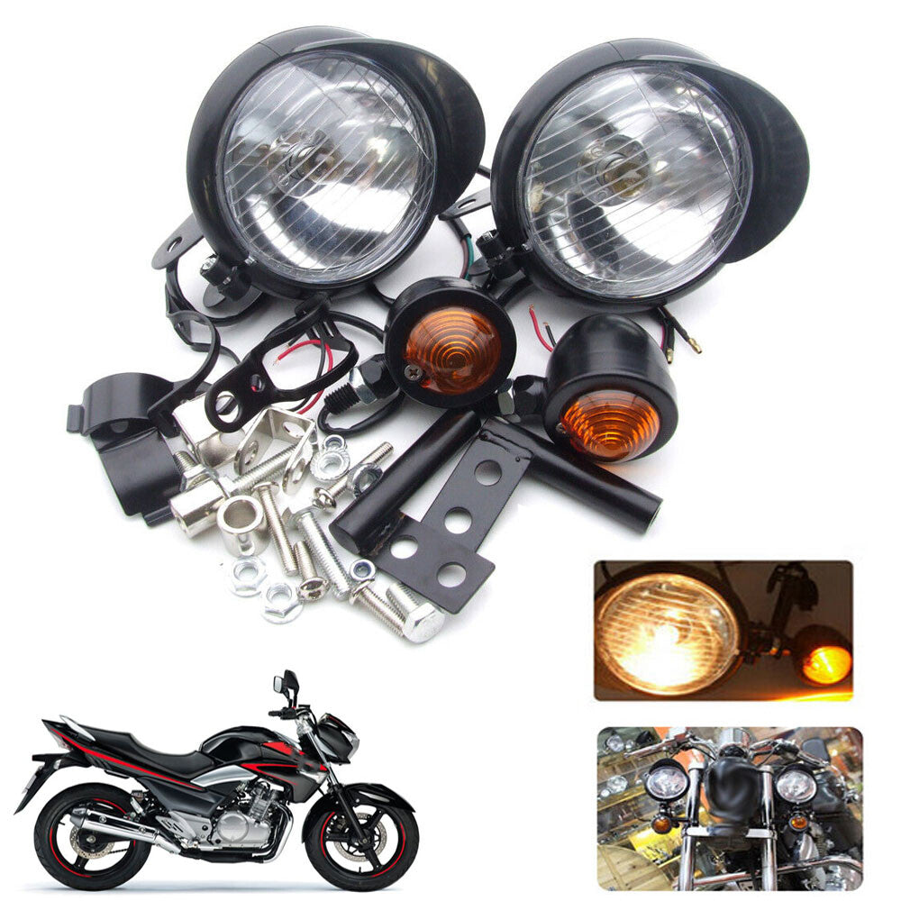 Motorcycle driving point fog turn signal lights applicable to for Harley-Davidson black