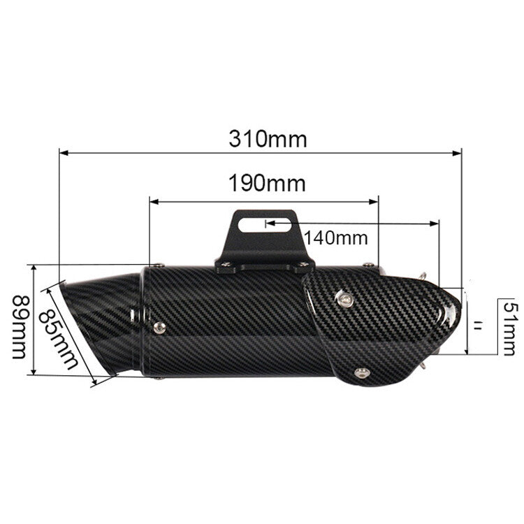 New 51mm for Kawasaki Dirt Bike Exhaust Muffler Pipe Tail Tip Vent Pipe Silencer