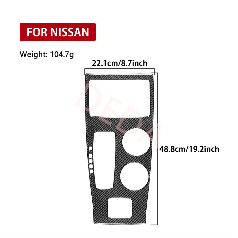 Carbon Fiber Gear Shift Cup Holder Panel Cover for Nissan Altima Teana 2013-2018