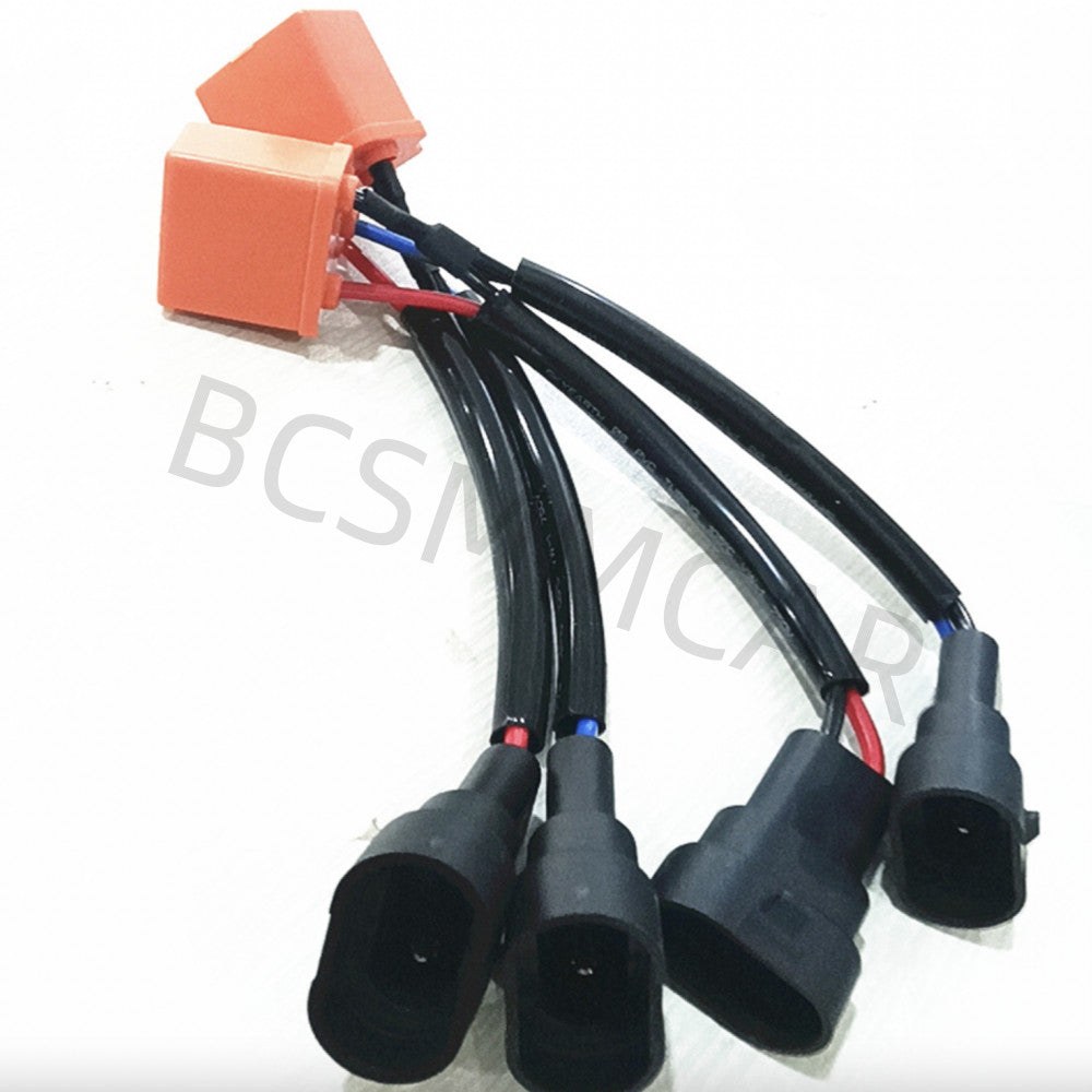 Pair 9005 9006 To H4 Headlight Connector Wiring Harness Adapter Sockets Plug