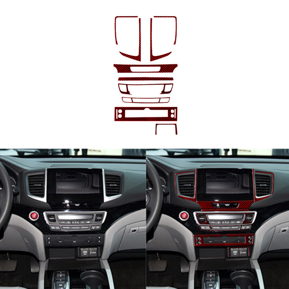 10X Red Carbon Fiber Center Console Cover Trim for Honda Ridgeline 2017-2020 A