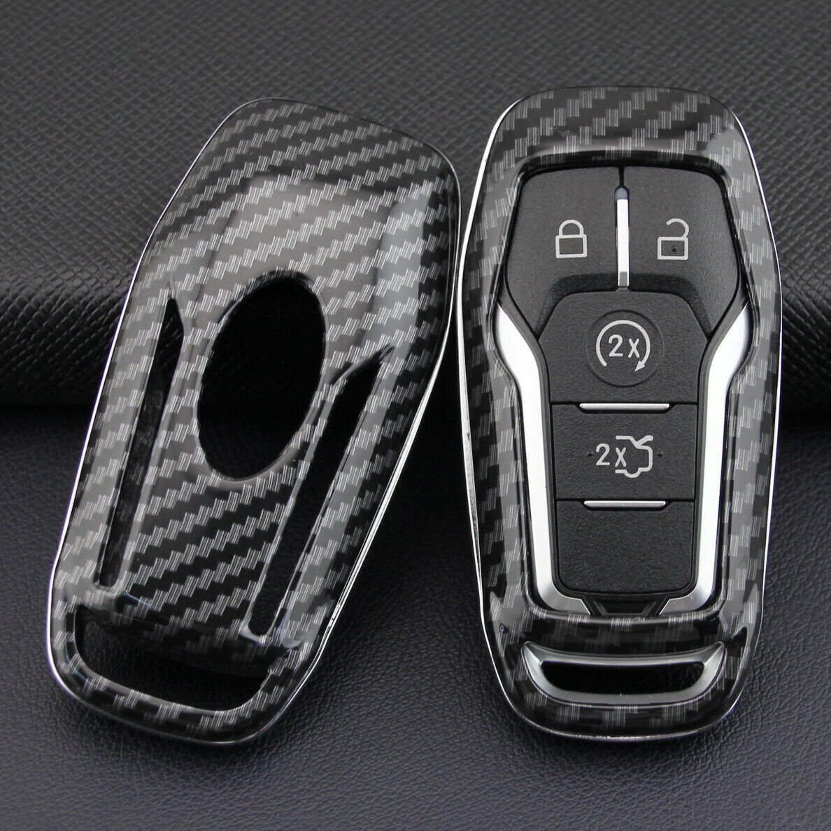 for Ford 2013-2019 Carbon Fiber Hard for Smart Key Fob Case Shell Cover Accessories
