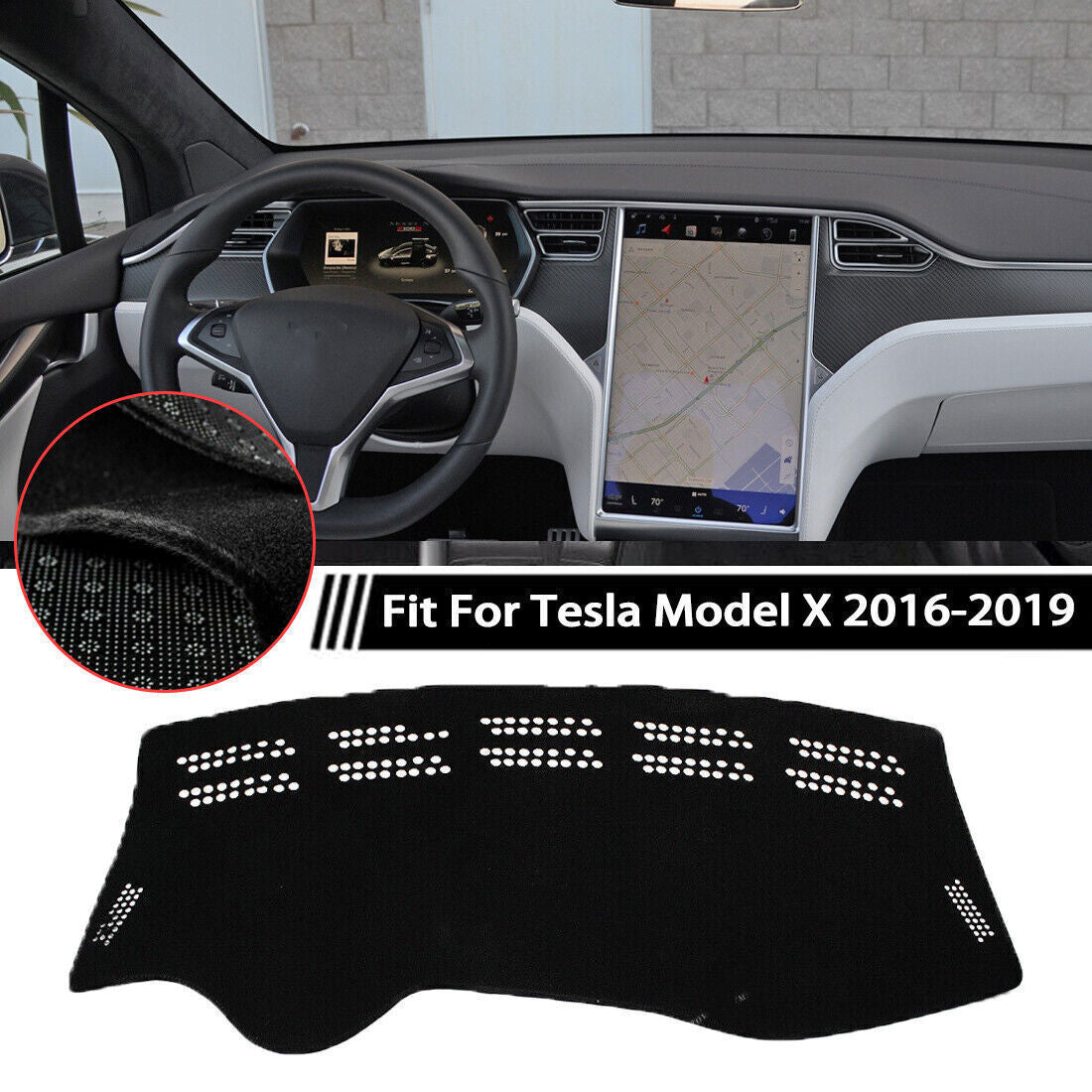 1X Inner Dashboard Dash Mat Non-slip DashMat Sun Shade for Tesla Model X 16-2019