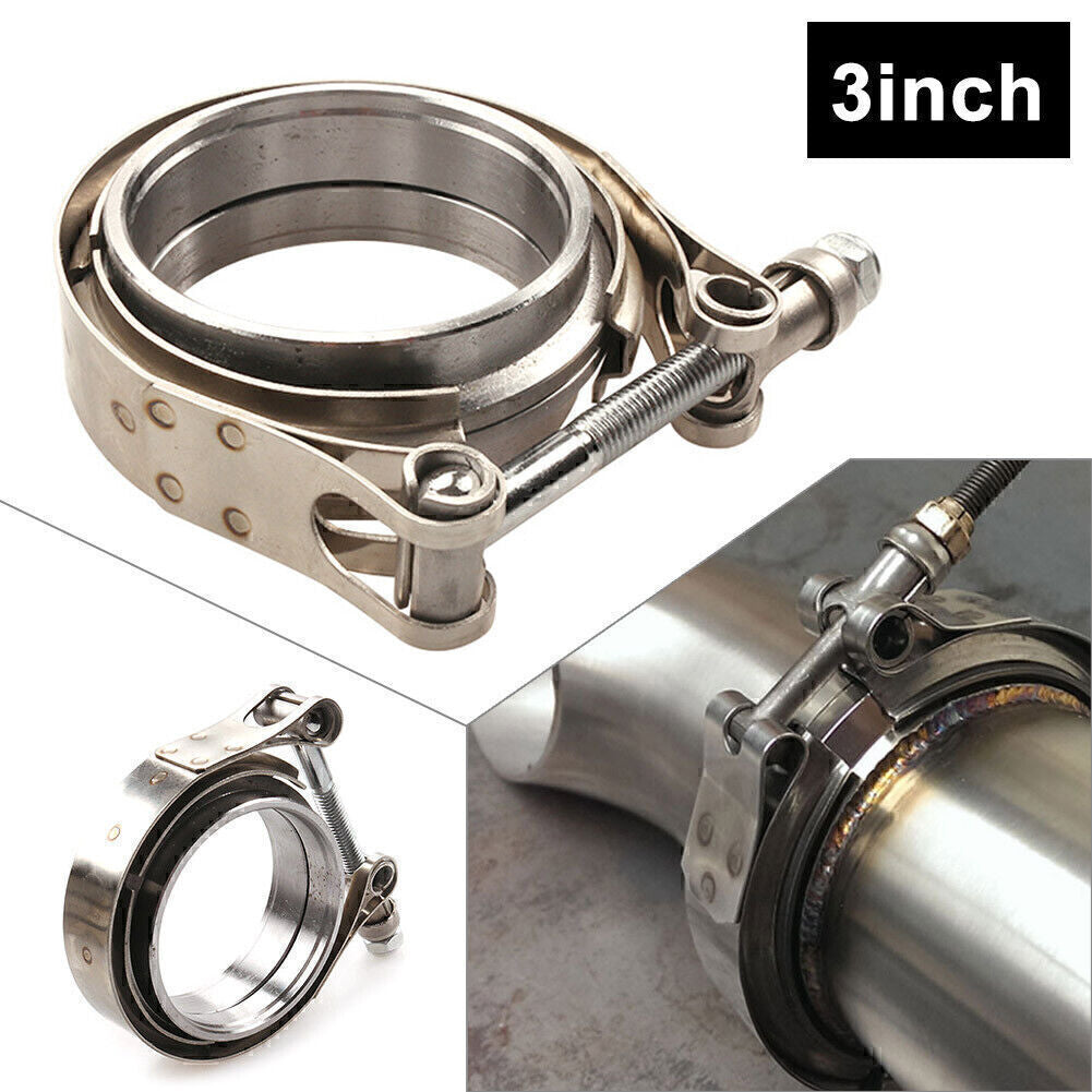 3 Self Aligning Male/Female V-Band Vband Clamp Flange Kit CNC Stainless Steel
