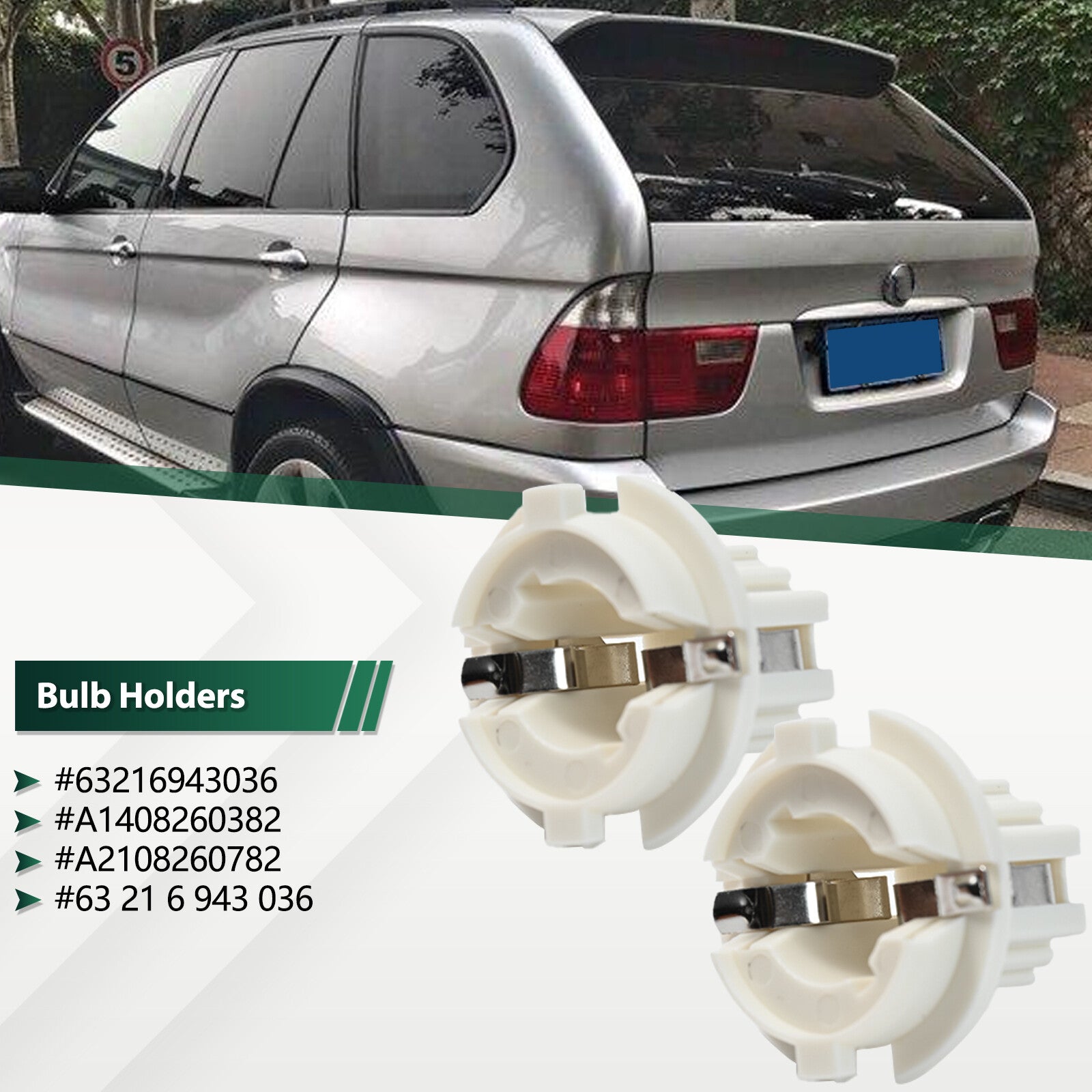 x2 Rear Tail Light Bulb Socket Holder fit for BMW X5 E53 E70 X3 E83 #63216943036
