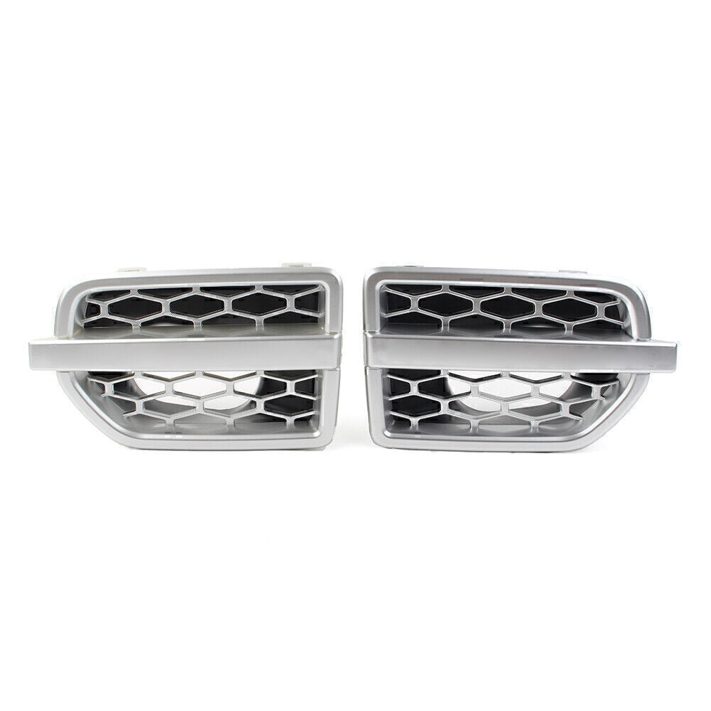 Silver Front Grille Air Intake Fender Vent Grill for Land Rover LR4 2010-2016