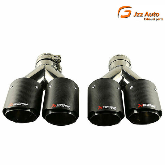 Pair For AK Carbon Fiber Exhaust Tip Dual Pipe ID:2.5 63mm OD:3 76mm Matte New