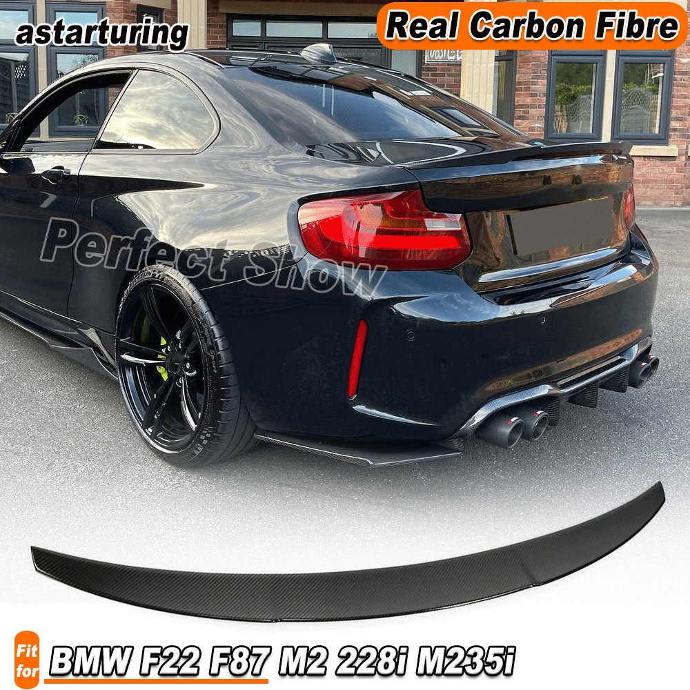 for BMW 2Series F22 F87 M2 Coupe 14-18 REAL Carbon Rear Trunk Spoiler Boot Wing