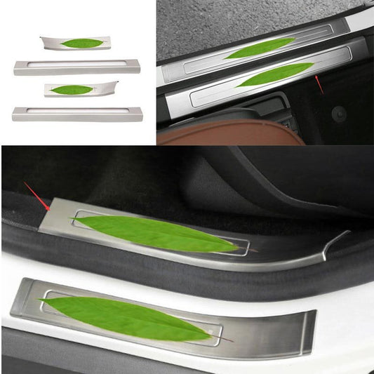 Silver Door Sill Scuff Plate for Lincoln MKC 2015-2019 Cover Protector Titanium