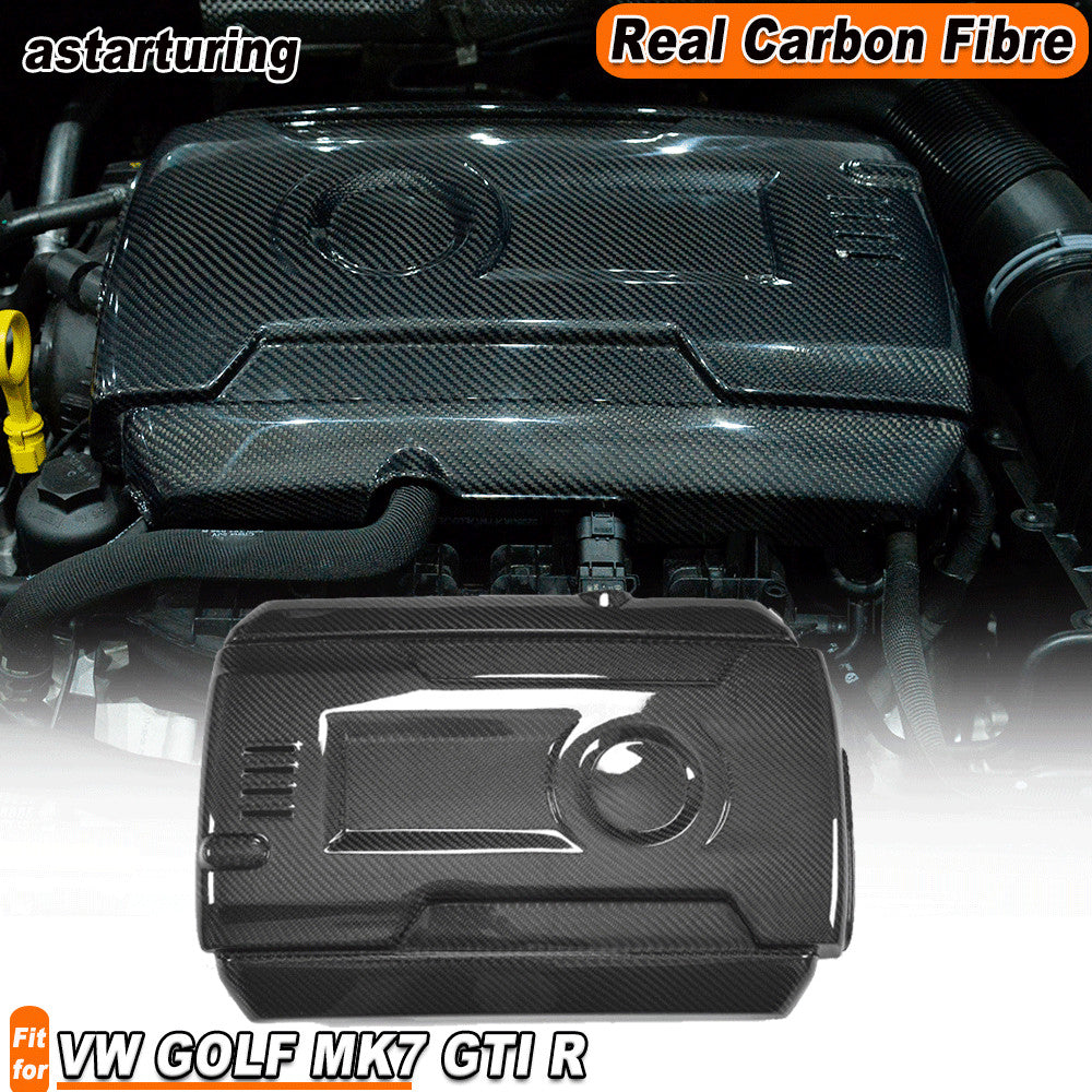 for VW for GOLF MK7 GTI R 2014-2017 REAL CARBON Front Engine Cover Hood Trim Replace