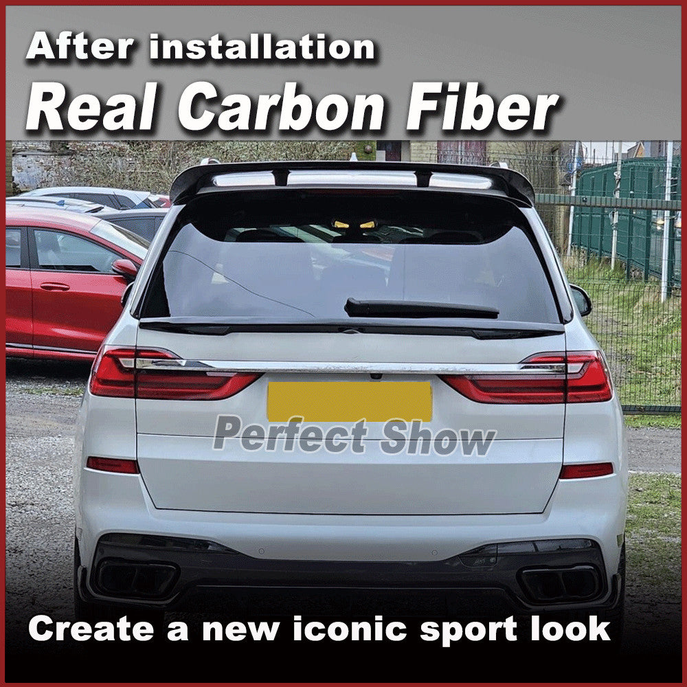 Fit for BMW X7 G07 M-Sport M50i 2019-2023 REAL CARBON Rear Roof Spoiler Wing Lip