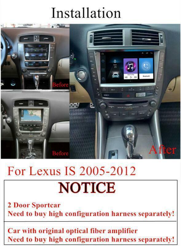 For 05-12 for Lexus IS250 IS300 IS350 4-Door 9 Android 10.1 Stereo Radio Navigation