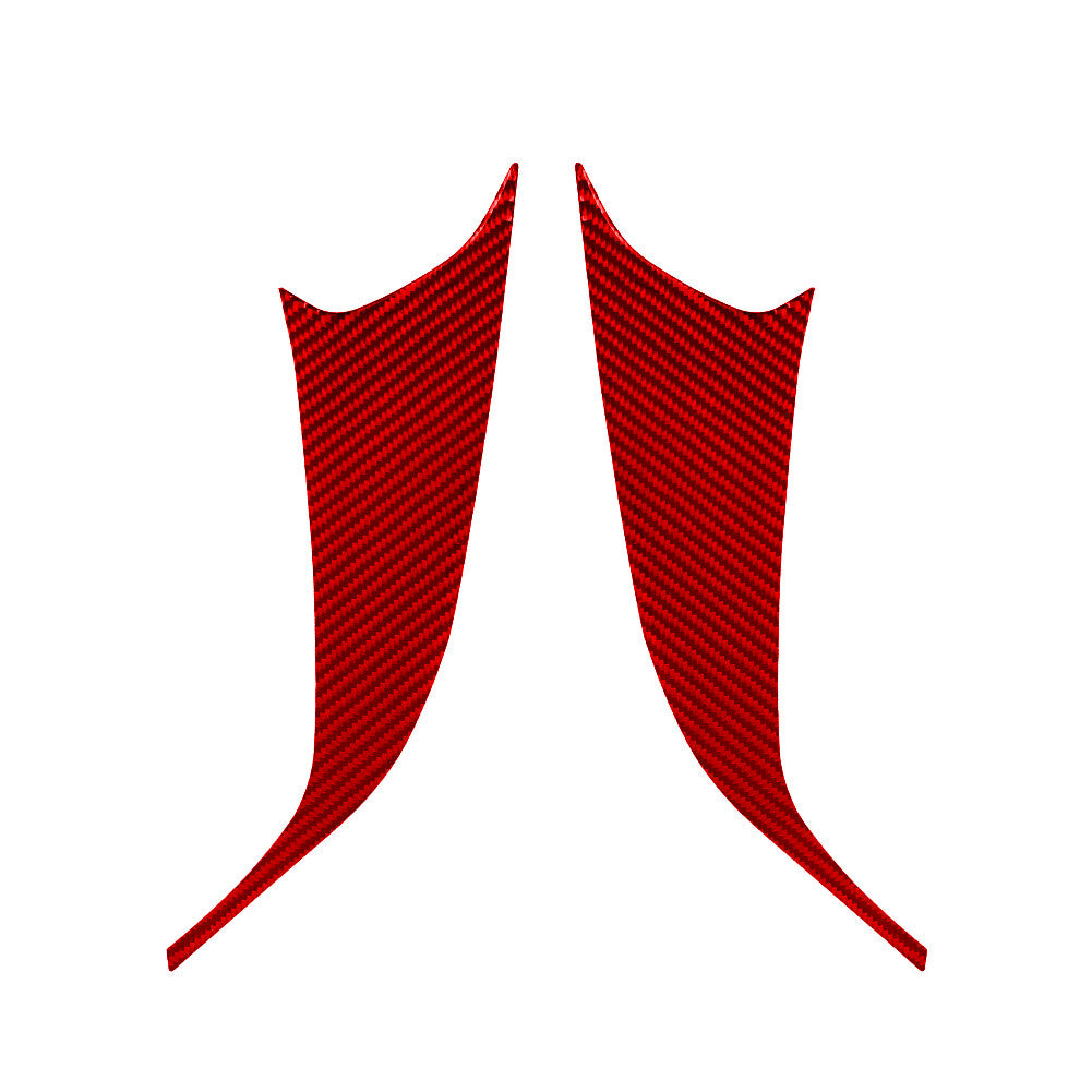 2Pcs Red Carbon Fiber Rear Door Panel Cover Trim for KIA Cadenza 2014-2016