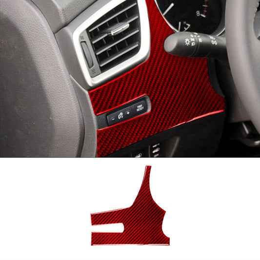 Red Carbon Fiber Headlight Adjusts Panel Trim Cover for Nissan Rogue 2014-2016