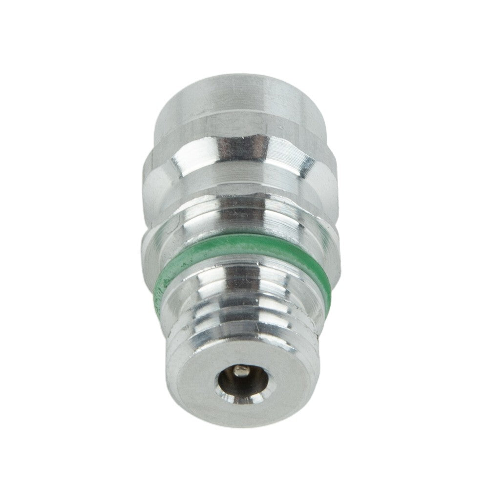 A/C Service Valve High Side R-134a Port Adapter with Replaceable Valve Cores
