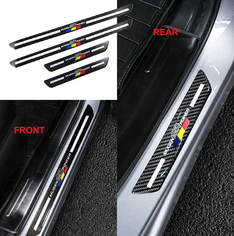 Mugen car front door window sill protection sticker badge decorative strip for Subaru