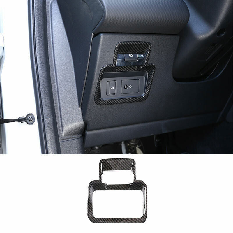 1X Carbon Fiber Tailgate Rear Door Button Cover Trim For Discovery Sport 2020-25