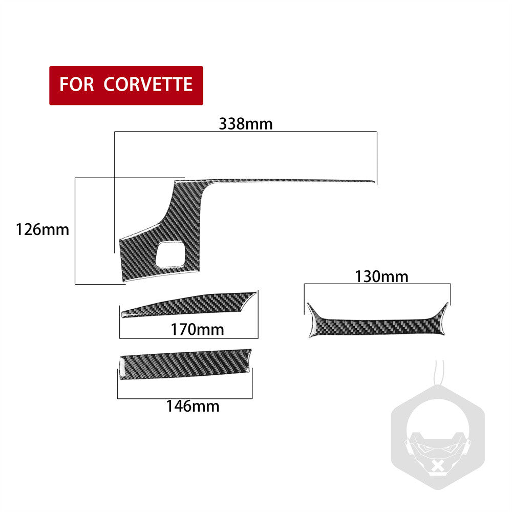 for Corvette C7 2014-19 Central Control GPS Navigation Panel Trim Carbon Fiber¡Á4