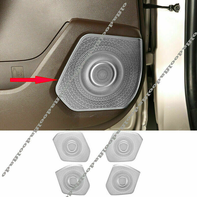 Silver Titanium Inner Door Speaker Cover Trim for Toyota Highlander 2020-2023