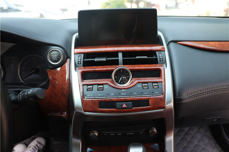 Central Console AC Button Cover Decor Interior for Lexus NX 2015-2020 Brown Wood