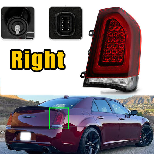 1Pcs Black Trim Full Tail Light Brake Lamp LED Right for Chrysler 300 2015-2023