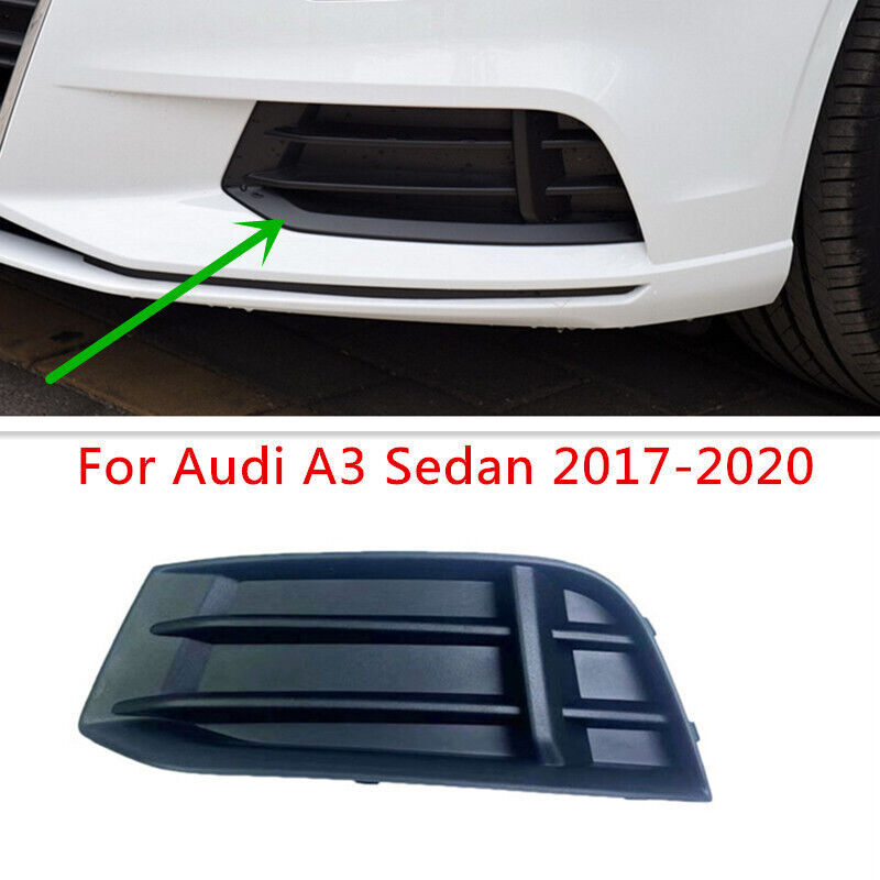 Left Side ABS Front Bumper Fog Lamp Cover Bezel Fit for Audi A3 Sedan 2017-2020