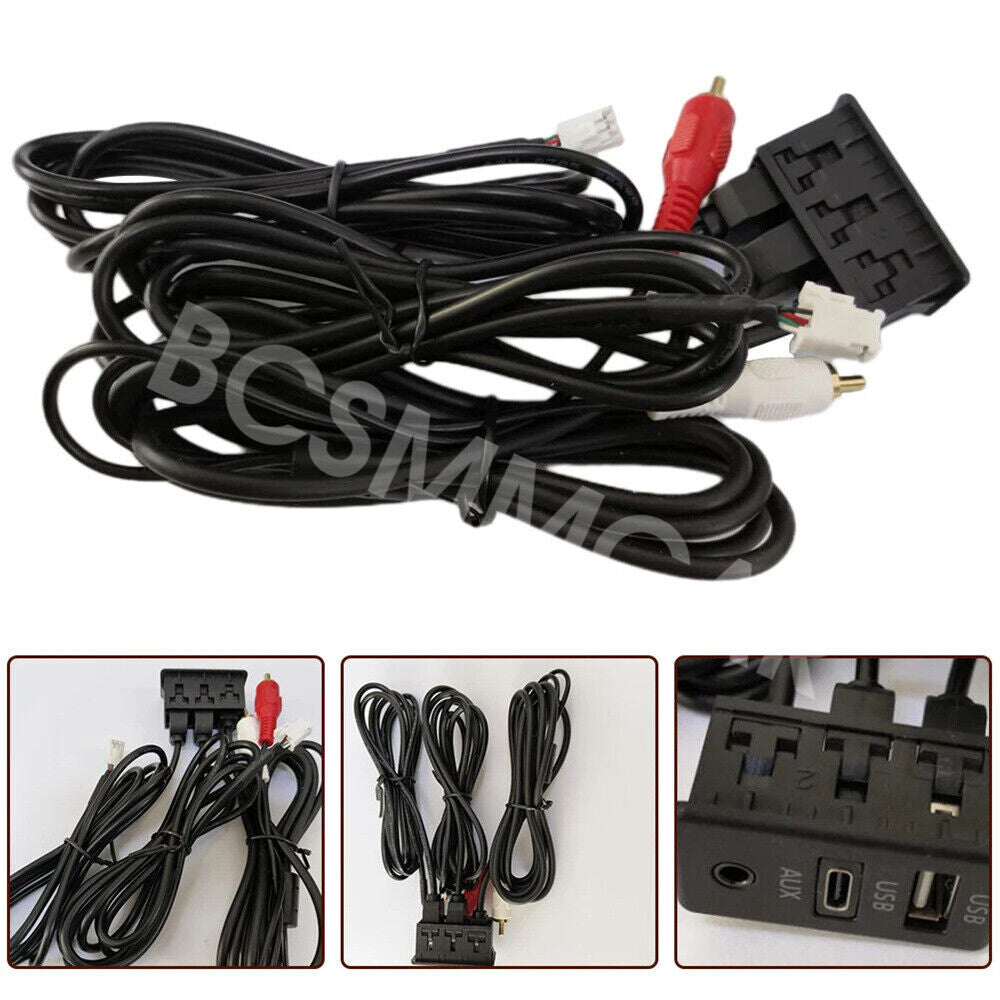 4 Pin 6 Pin to USB+TYPE-C+RCA Audio AUX Cable Adapter for Car Stereo Navigation