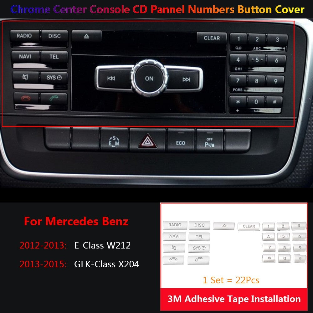 for Mercedes-Benz CLS C218 E W212 Car Console Radio CD Numbers Switch Cover Trim