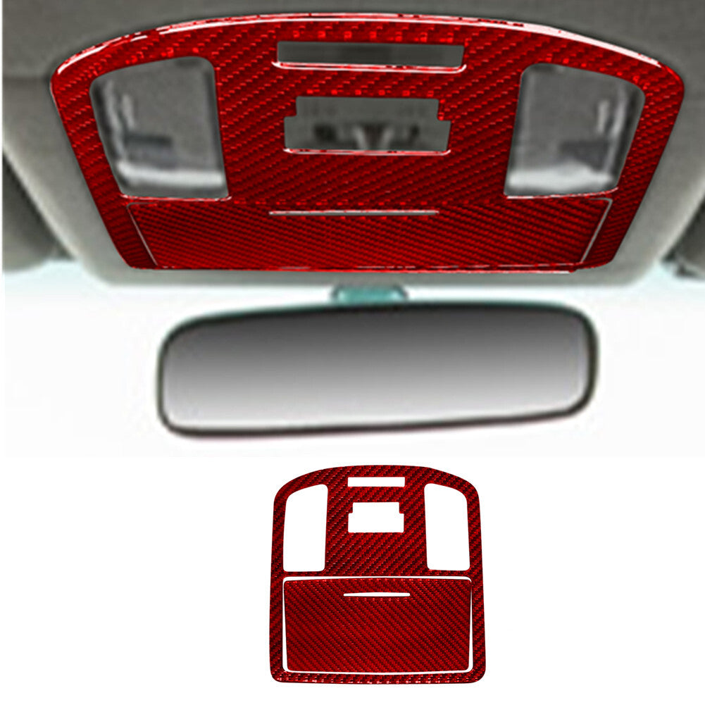 2Pcs Red Carbon Fiber Roof Reading lights Cover Trim For 2015-2021 for Toyota Hilux