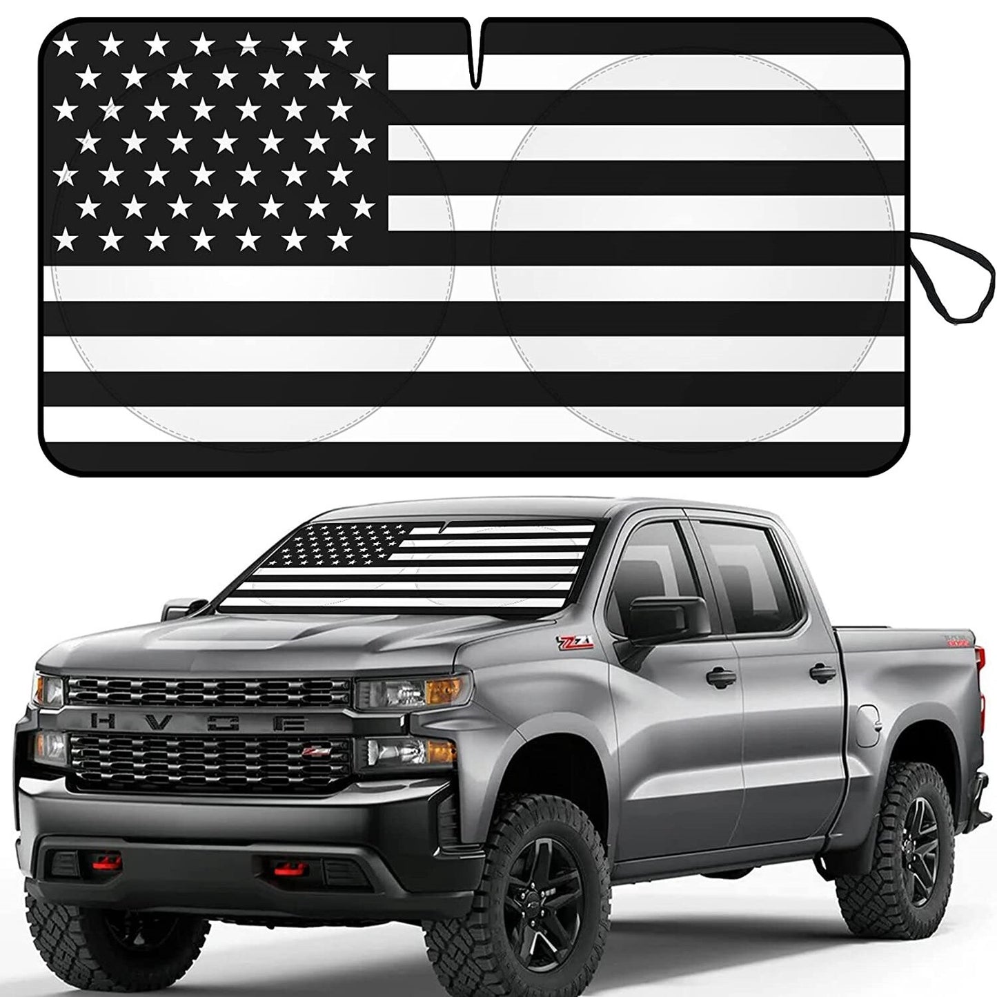 for GMC Accessories Large US Flag Car Windshield Sun Shade Shield Cover Visor