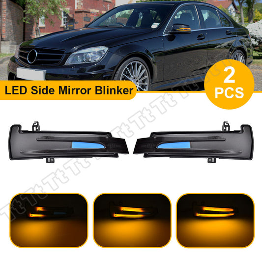 Sequential LED side mirror turn signals applicable to for Mercedes-Benz CES, CLA, CLS, GLK