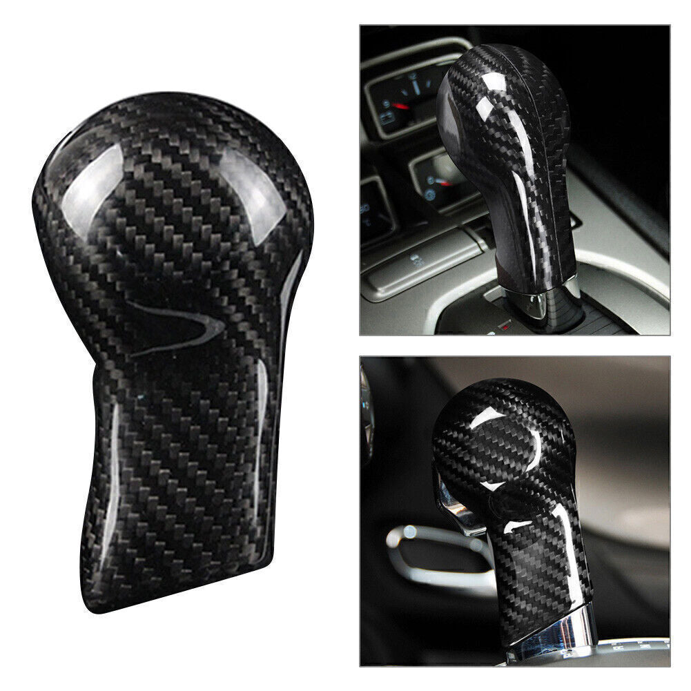 Car Shift Knob Cover Decor Trim for Chevrolet Camaro 2010-2014 2015 Carbon Fiber