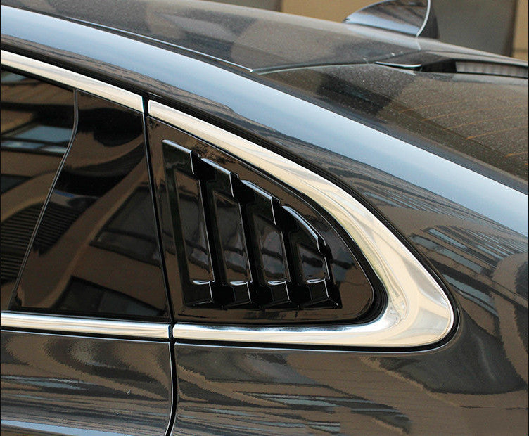 for Chevrolet Malibu 2016-24 Bright Black Window Louvers Rear Vent Cover Trim 2X