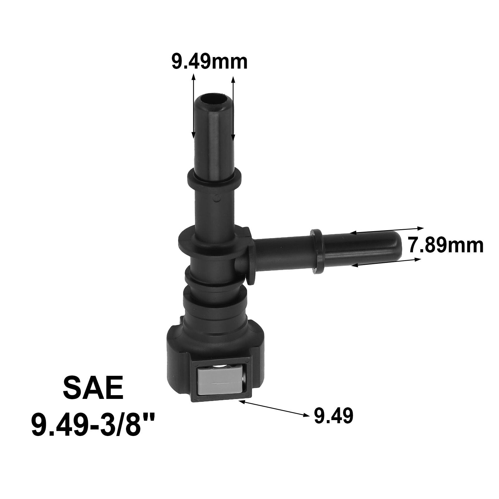 Tight and secure fuel hose connector with integrated seal to prevent leaks.