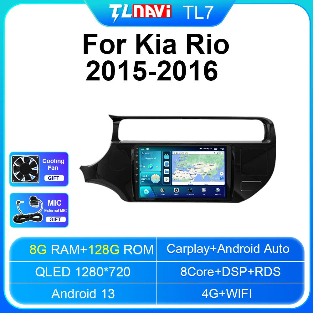 for Kia K3 Rio Car Multimedia Player Radio GPS Navigation Screen Video Stereo 4G