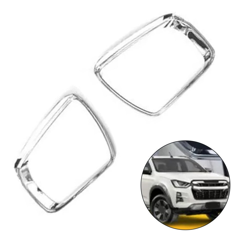 Chrome Rearview Mirror Rain Eyebrow Cover Trim for Isuzu D-Max Dmax 2021-2024