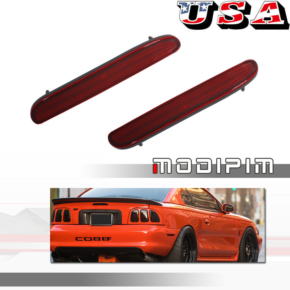 Red lens rear marker signal light housing kit for 1994-98 for Ford for Mustang