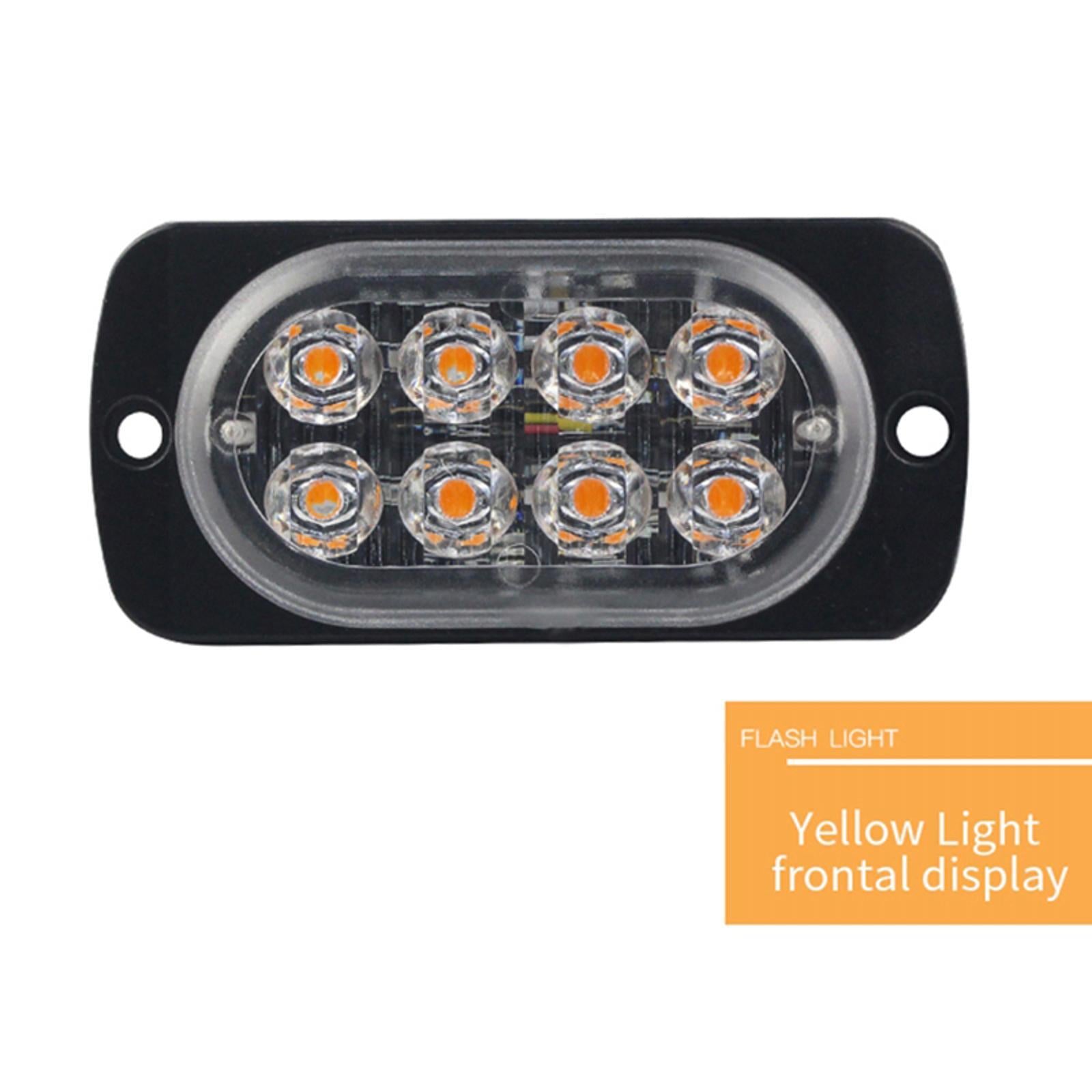 DC 12V-24V 24W Universal Car Truck 8-LED Emergency Flash Light Signal Lamp 6500K