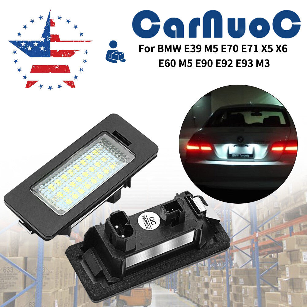2Pcs Rear LED Number License Plate Light White Lamp Fit for BMW 1/3/5/X Series