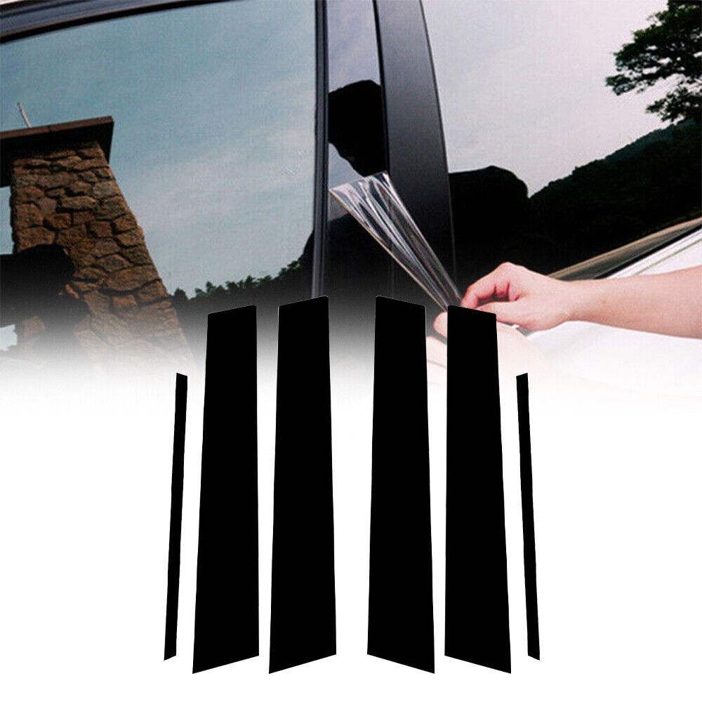 Black Pillar Posts for Toyota for Camry 2012-17 6pc Window Door Trim Piano Cover Kit