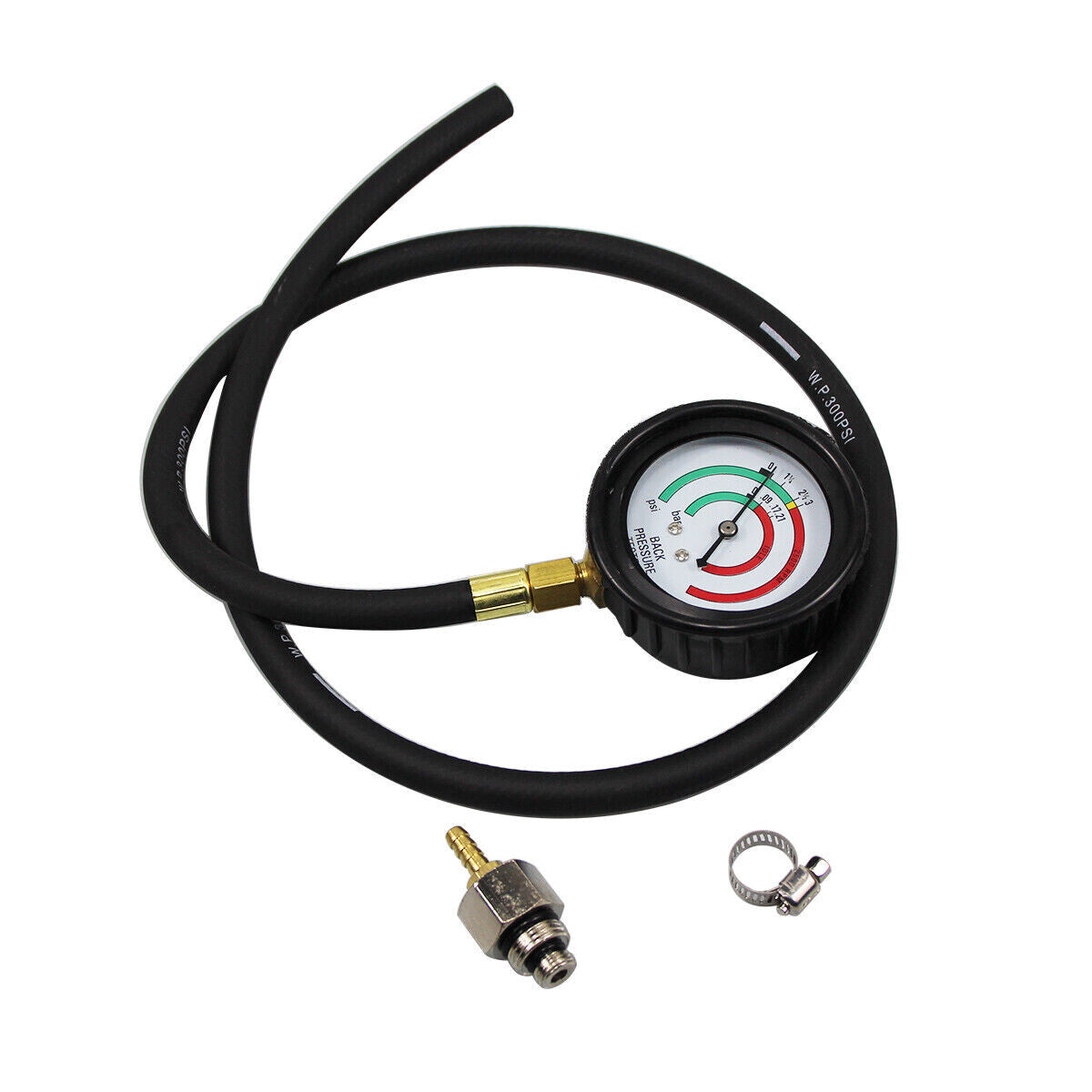 Automotive exhaust back pressure tester kit, pressure gauge, testing tool kit, sensor