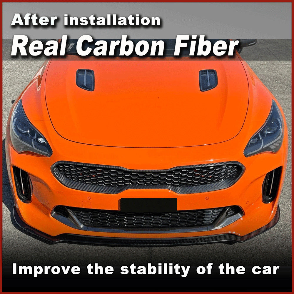 Fit for Kia Stinger K8 2018-2023 REAL Carbon Fiber Front Bumper Lip Chin Spoiler