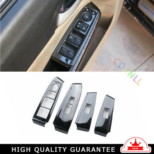Glass Window Lifting Lock Panel Trim for Honda Accord 8th 2008-13 Black Titanium