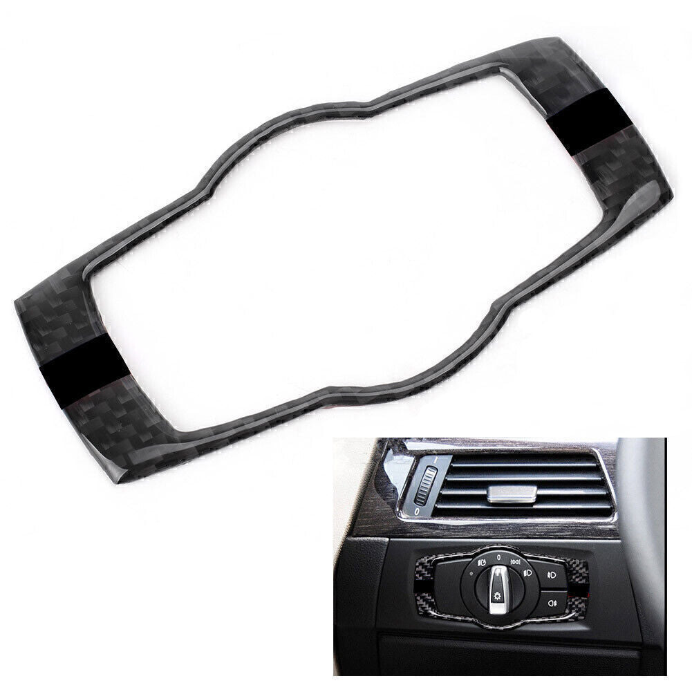 Carbon Fiber Car Headlight Switch Button Frame Cover Trim Fit for BMW 3 series E90