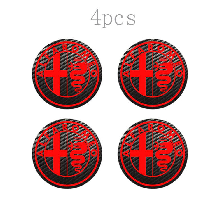 4-piece set of 68mm Enkei silver chrome wheels, center hubcap badge decals