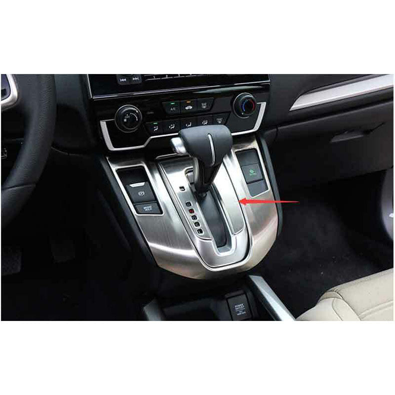 for Honda CR-V 2017-2022 silver steel Console Gear Shift Panel Frame Cover Trim