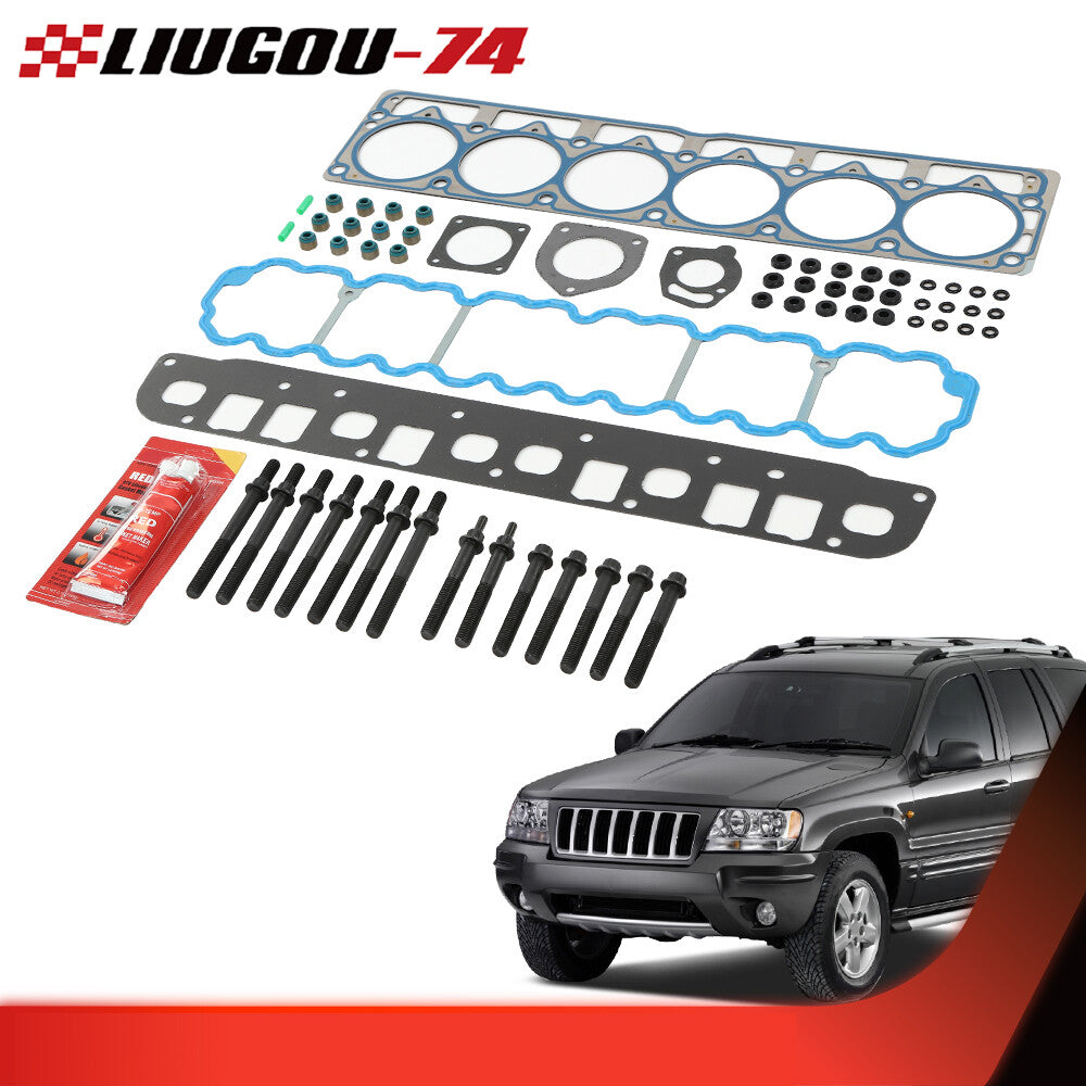 Suitable for 1999-03 for Jeep Grand Cherokee for Wrangler TJ 4.0L Head Washer and Head Bolt Set