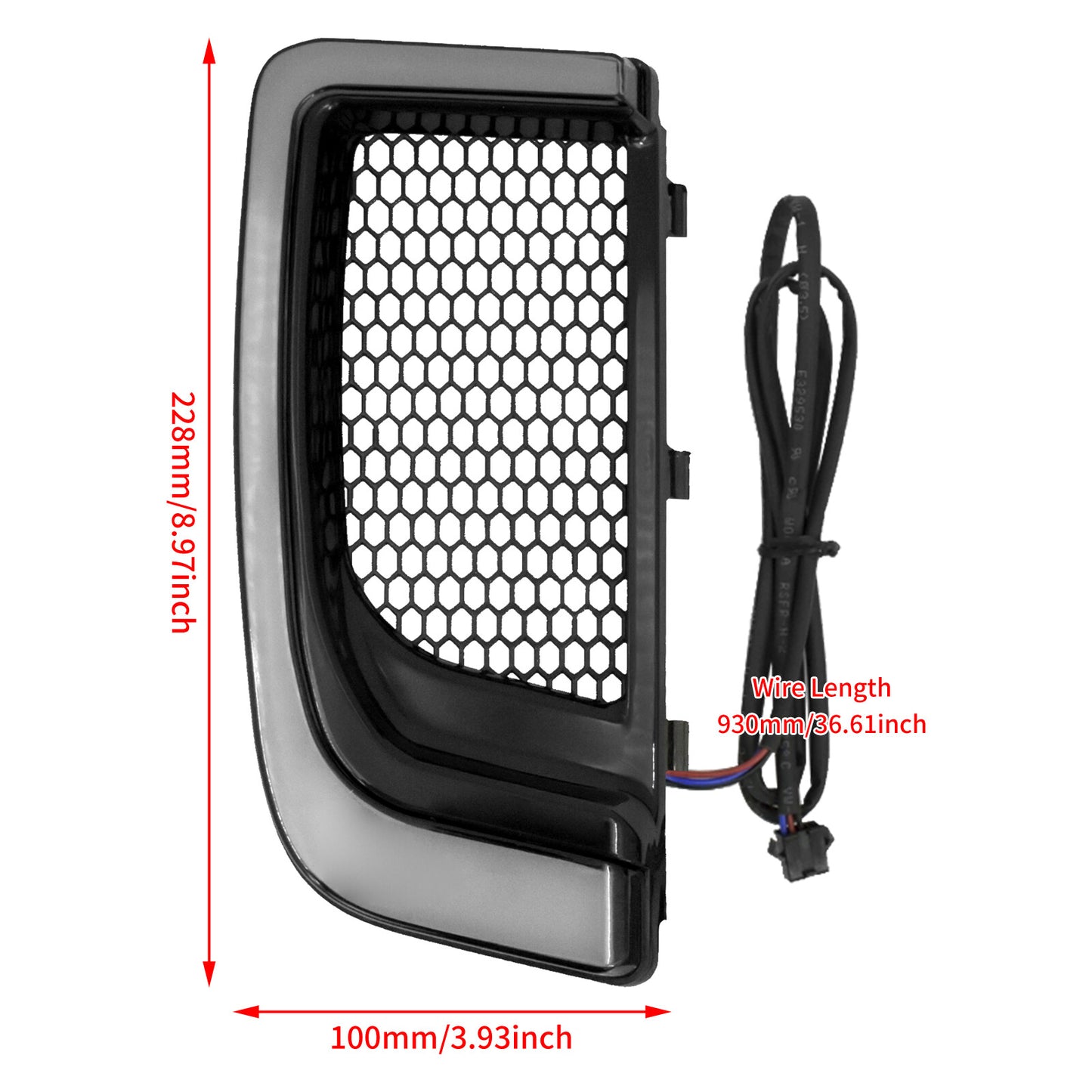 Lower Vented Leg Fairing Grille LED Light for Harley Road Street Glide 2014-2024