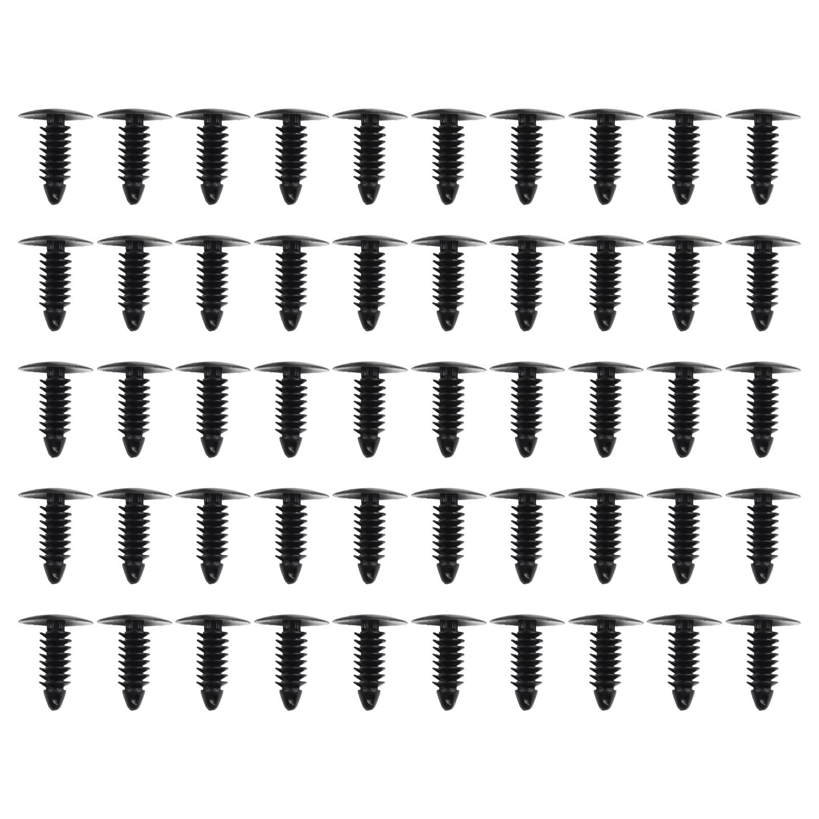 50 new Car Mudguard Plastic Rivets Black Fastener Clips for Nissan